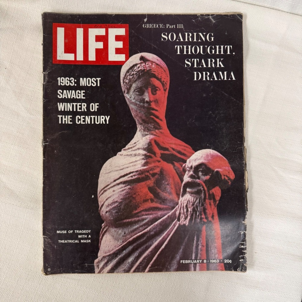 Vintage LIFE Magazine February 8 1963 Greece Muse of Tragedy Savage Winter